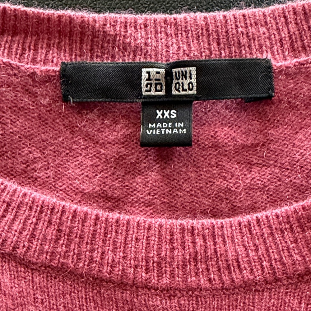Cashmere Crewneck by Uniqlo Women's XXS Dusty Rose - Picture 3 of 7